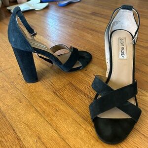 Steve Madden Saraii Sandal Heels Suede Size 8M black